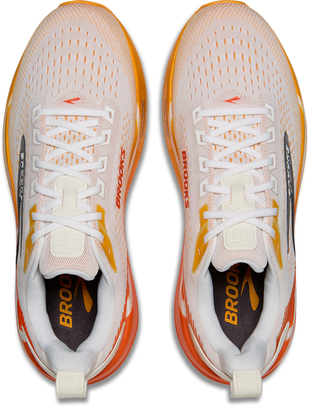 Brooks Mens Ghost Max 4 - White/Orange/Red - Neutral - AW26