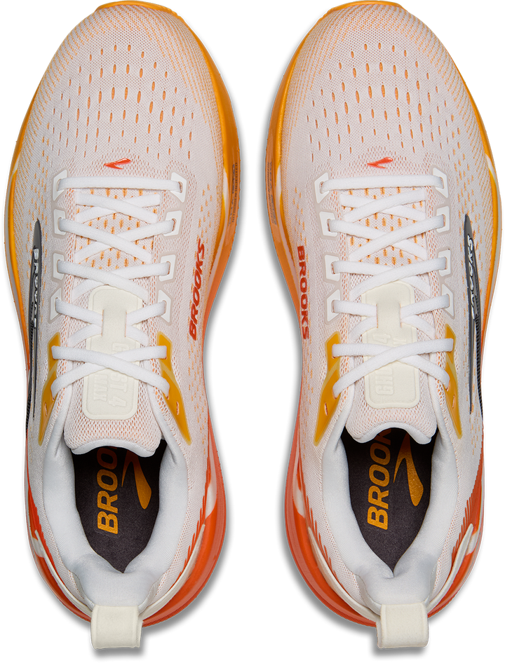 Brooks Mens Ghost Max 4 - White/Orange/Red - Neutral - AW26