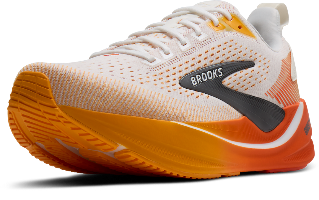 Brooks Mens Ghost Max 4 - White/Orange/Red - Neutral - AW26