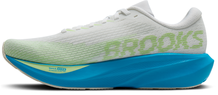 Brooks Mens Ghost Amp - White/Blue/Paradise Green - Neutral - AW26