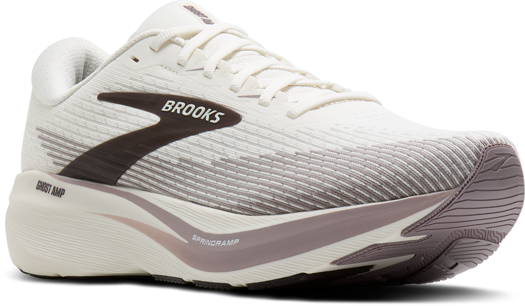 Brooks Mens Ghost Amp - Coconut/Purple Dove/Raisin - Neutral - AW26