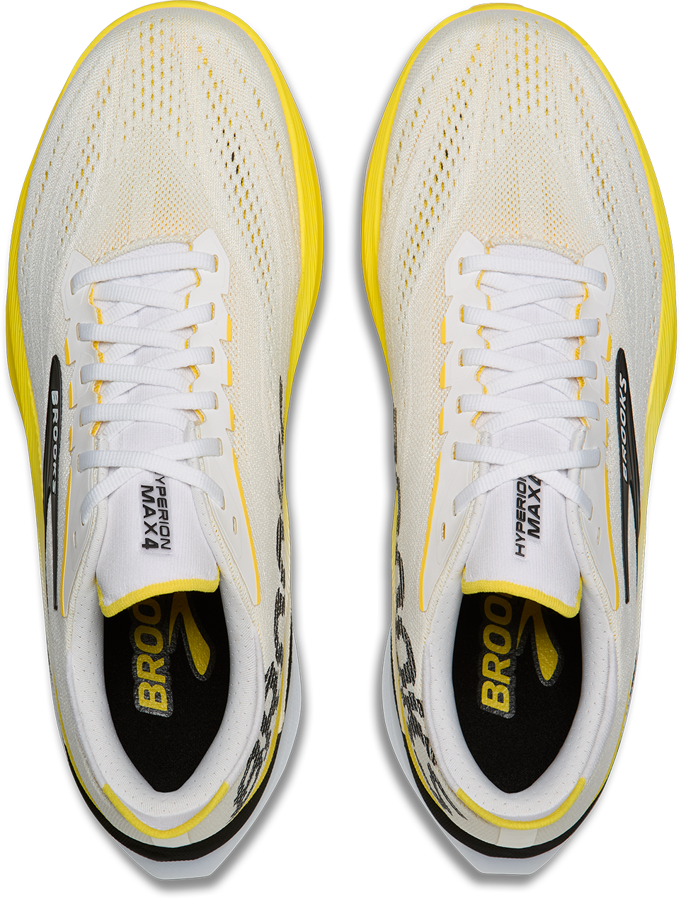 Brooks Mens Hyperion Max 4 - White/Cyber Yellow/Black - Neutral - AW26