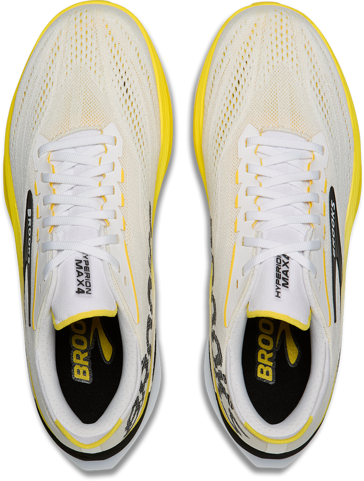 Brooks Mens Hyperion Max 4 - White/Cyber Yellow/Black - Neutral - AW26