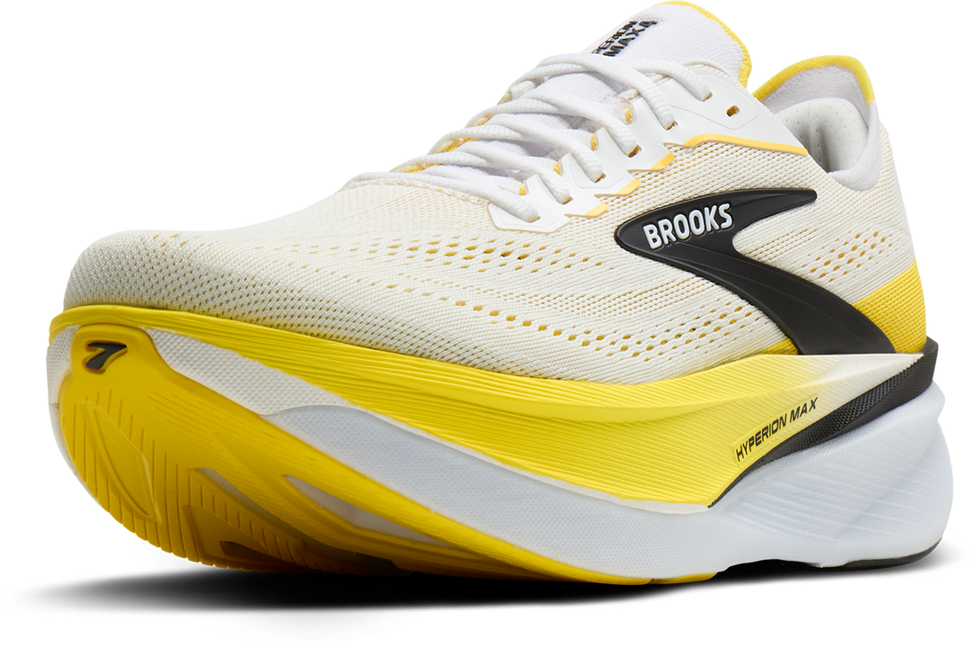 Brooks Mens Hyperion Max 4 - White/Cyber Yellow/Black - Neutral - AW26