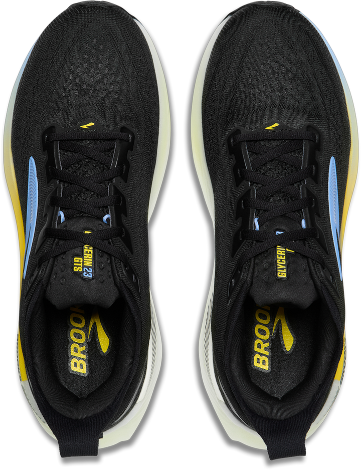 Brooks Mens Glycerin GTS 23 - Black/Cyber Yellow/Nightlife - Stability - AW26