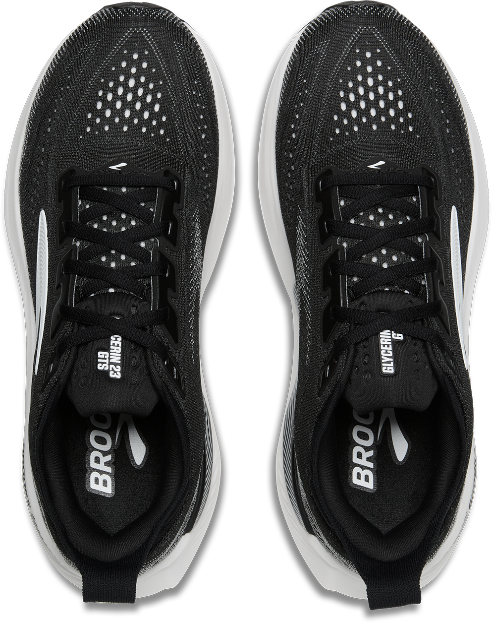 Brooks Mens Glycerin GTS 23 Wide - 2E Width - Black/Grey/White - Stability - SS26