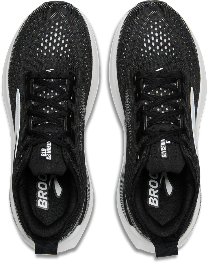 Brooks Mens Glycerin GTS 23 Wide - 2E Width - Black/Grey/White - Stability - SS26