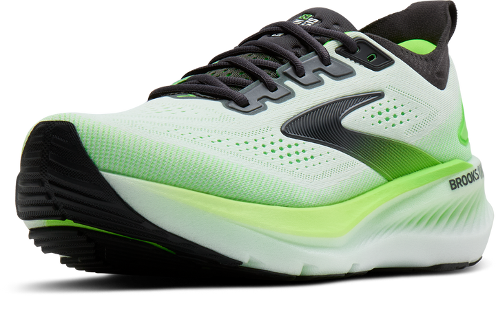 Brooks Mens Glycerin GTS 23 - White/Phantom/Green Gecko - Stability - SS26