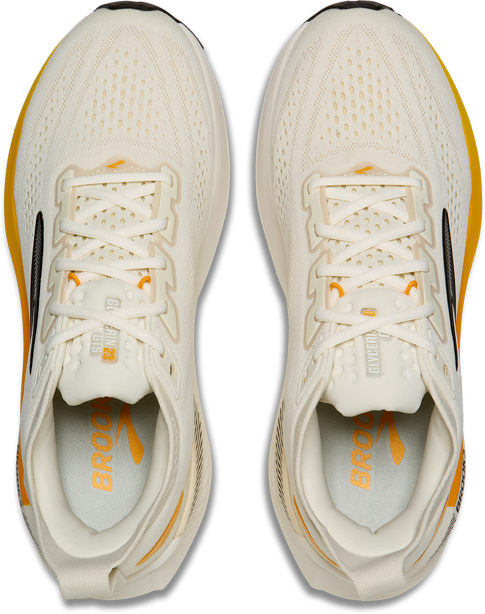 Brooks Mens Glycerin GTS 23 - Arctic Wolf/Angora/Orange - Stability - AW26