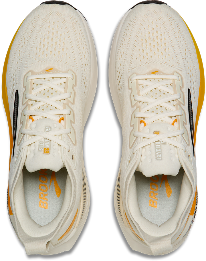 Brooks Mens Glycerin GTS 23 - Arctic Wolf/Angora/Orange - Stability - AW26