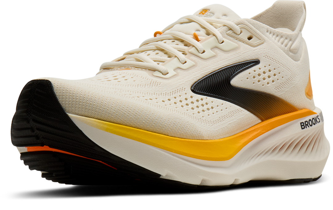 Brooks Mens Glycerin GTS 23 - Arctic Wolf/Angora/Orange - Stability - AW26