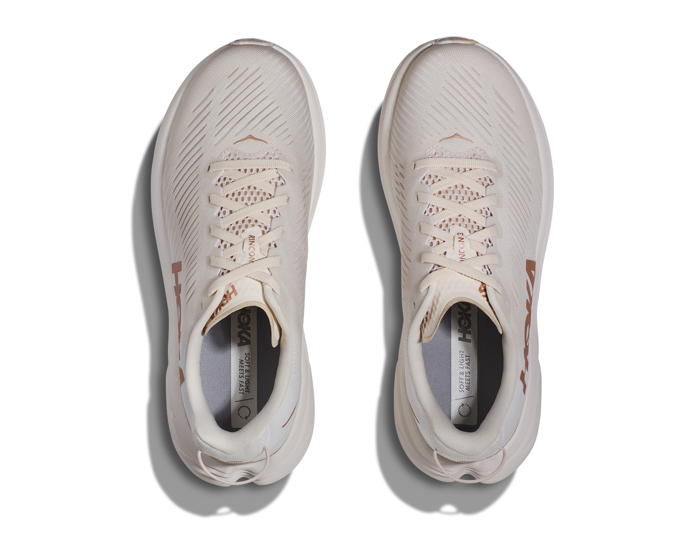 Hoka Womens Rincon 3 - Eggnog/Rose Gold - Neutral