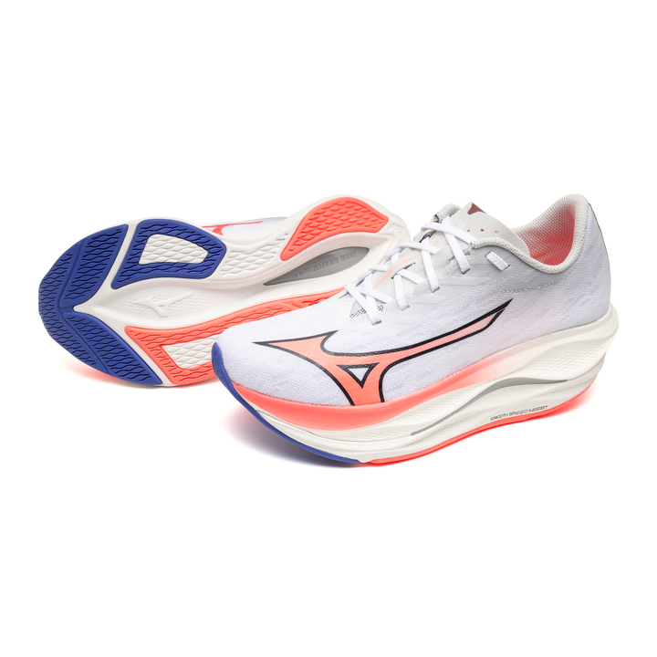 Mizuno Womens Wave Rebellion Flash - White/Striking Coral/Iris Bloom - Neutral - AW25