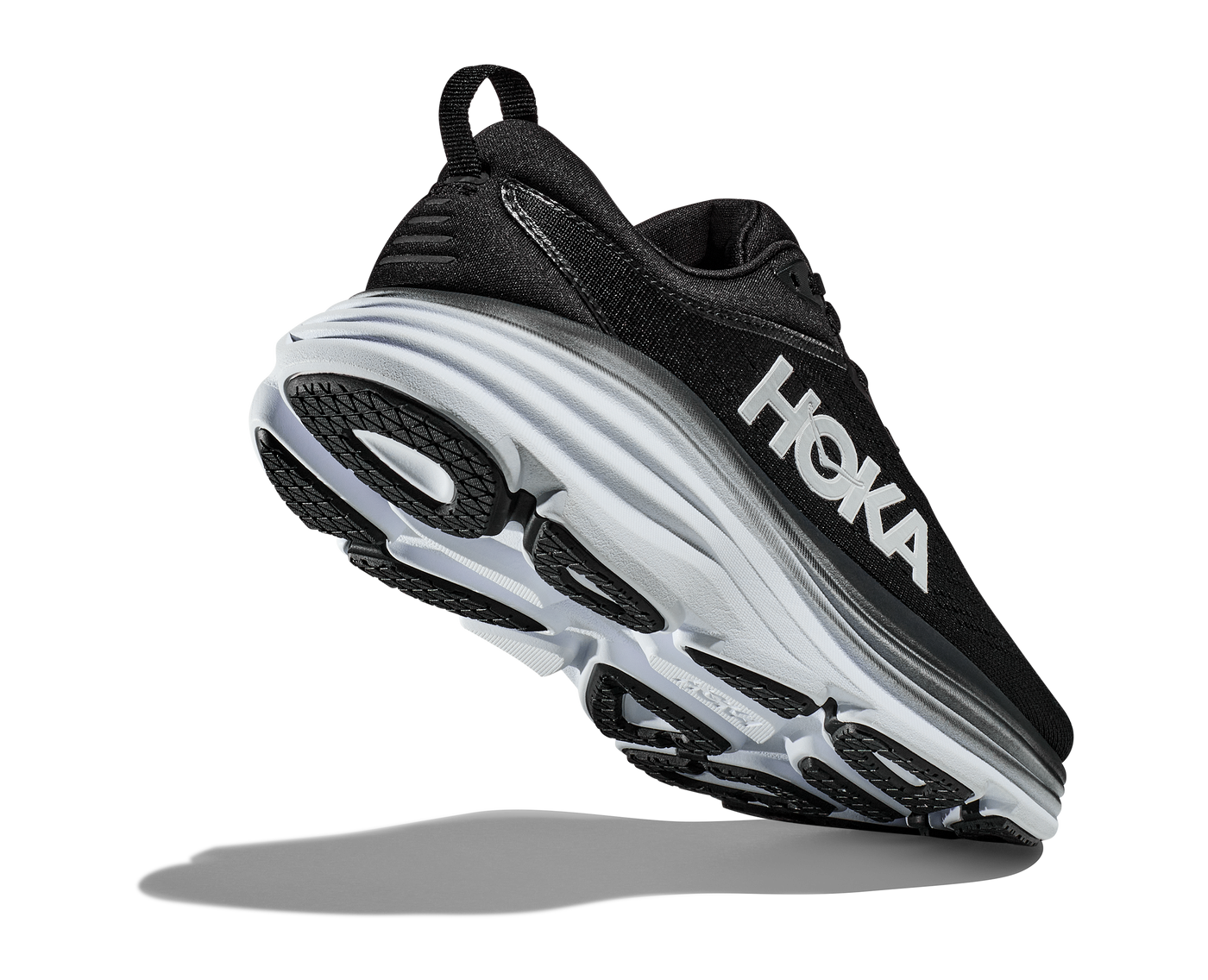 Hoka Mens Bondi 8 - Black/White - Neutral