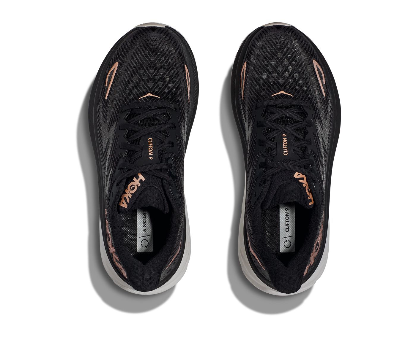 Hoka Womens Clifton 9 - Black/Rose Gold - Neutral