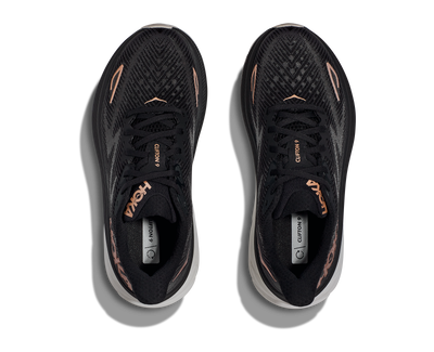 Hoka Womens Clifton 9 - Black/Rose Gold - Neutral