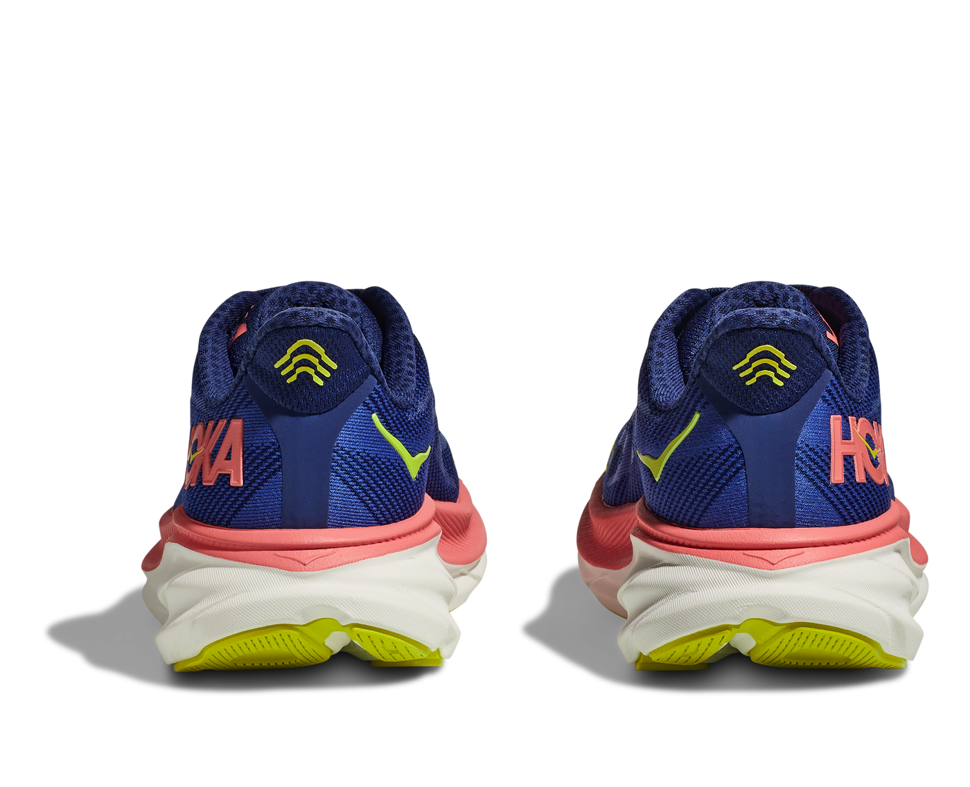 Hoka Womens Clifton 9 Evening Sky/Coral Neutral Run North West