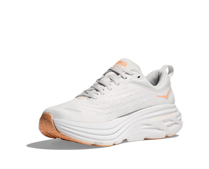 Hoka Womens Bondi 8 - White/Cantaloupe - Neutral