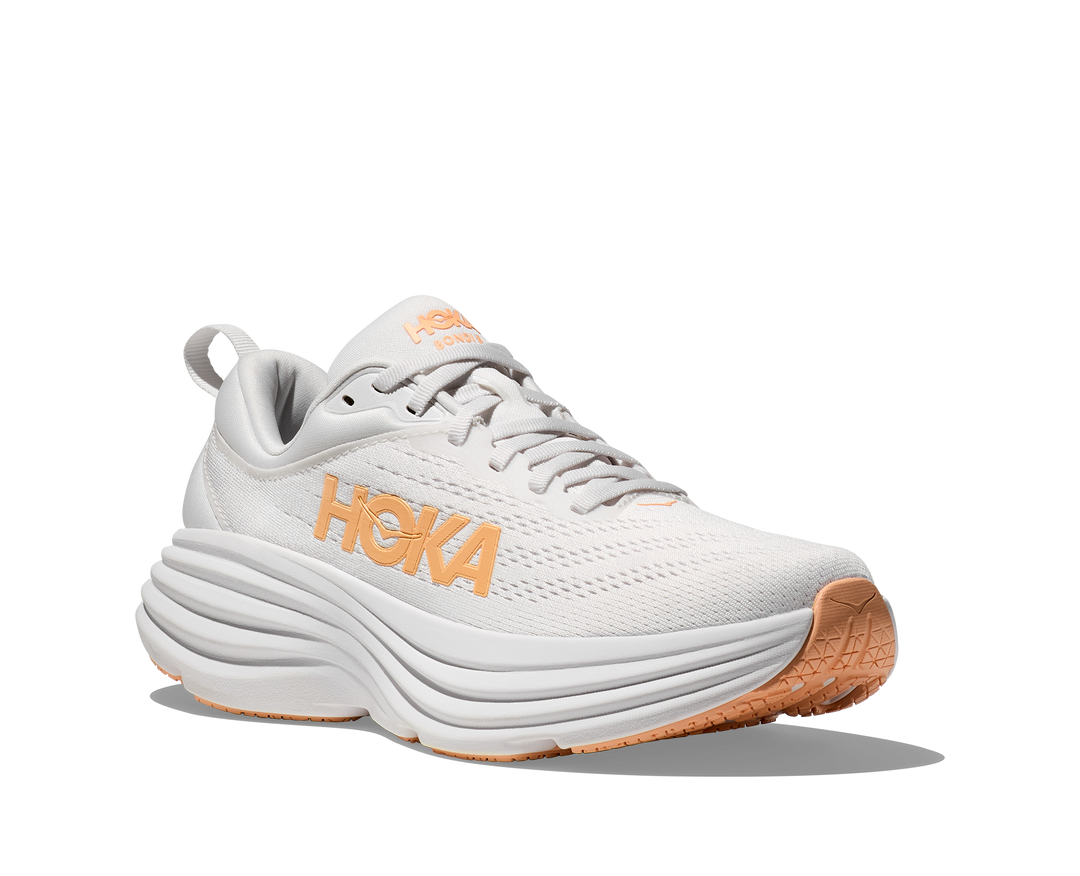 Hoka Womens Bondi 8 - White/Cantaloupe - Neutral