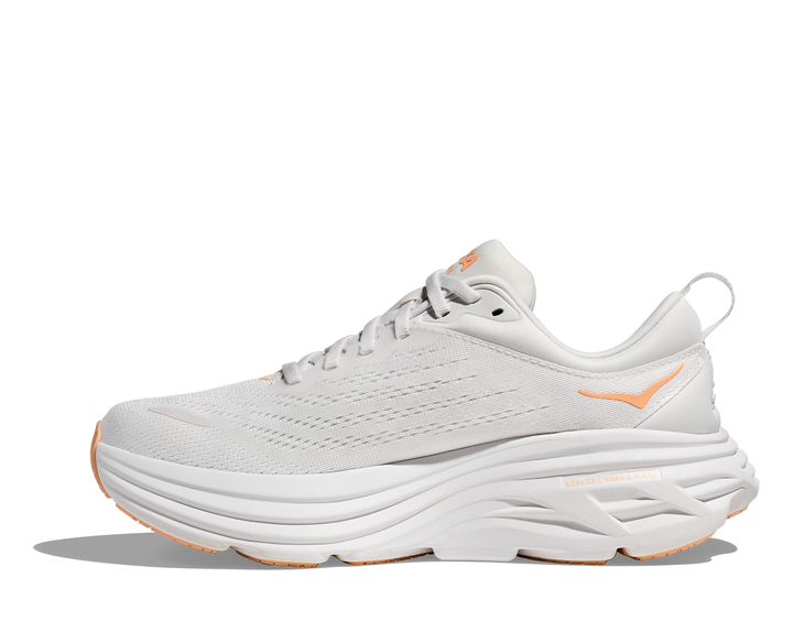Hoka Womens Bondi 8 - White/Cantaloupe - Neutral