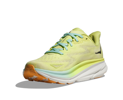 Hoka Womens Clifton 9 Wide - D Width - Citrus Glow/Sunlit Ocean - Neutral