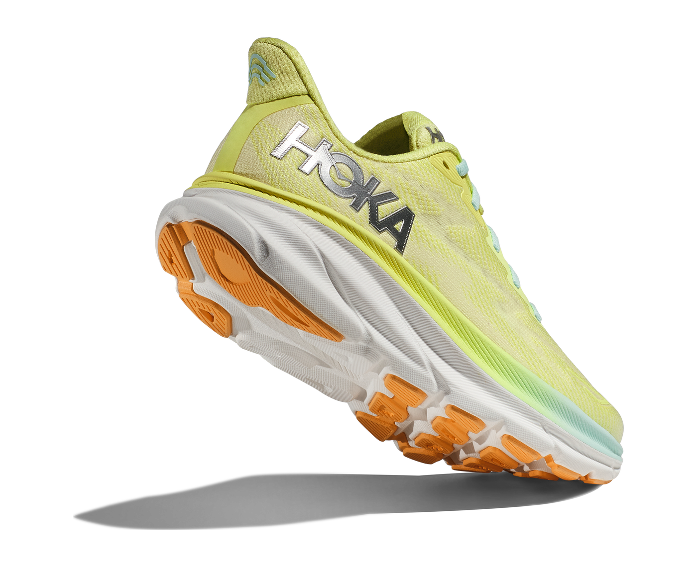 Hoka Womens Clifton 9 Wide - D Width - Citrus Glow/Sunlit Ocean - Neutral
