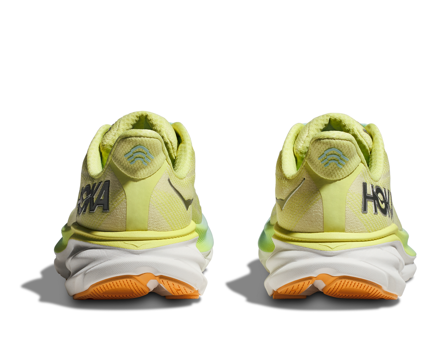 Hoka Womens Clifton 9 Wide - D Width - Citrus Glow/Sunlit Ocean - Neutral