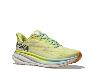 Hoka Womens Clifton 9 Wide - D Width - Citrus Glow/Sunlit Ocean - Neutral