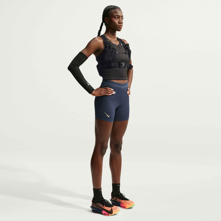 Nike Womens Dri-FIT ADV AeroSwift Tight Running Shorts - Thunder Blue/Black/White/Linen - SU26