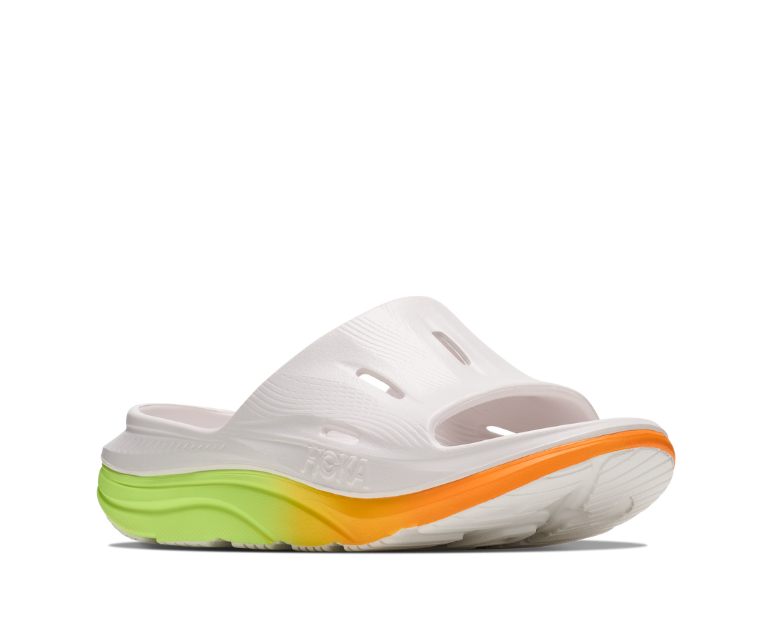 Hoka Unisex Ora Recovery Slide 3 - White/Neon Yuzu - AW26