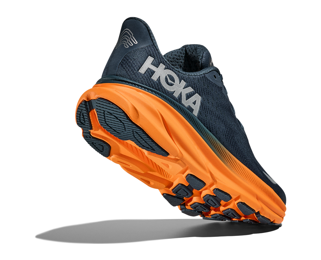 Hoka Mens Clifton 9 GTX - Stormy Skies/Orange Zest - Neutral - SS25