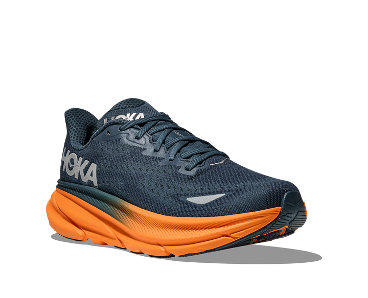 Hoka Mens Clifton 9 GTX - Stormy Skies/Orange Zest - Neutral - SS25