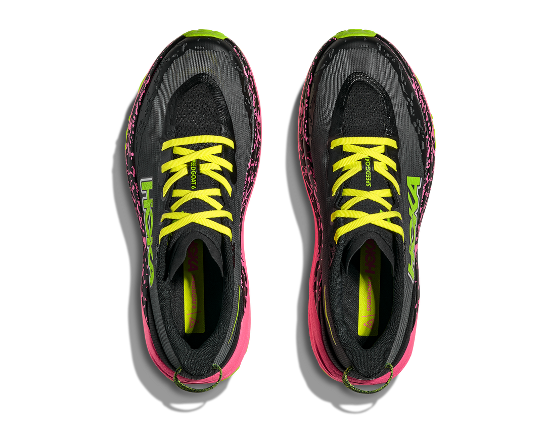 Hoka Mens Speedgoat 6 - Black/Neon Rose - Trail - AW25