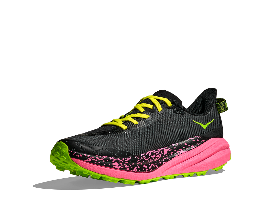 Hoka Mens Speedgoat 6 - Black/Neon Rose - Trail - AW25