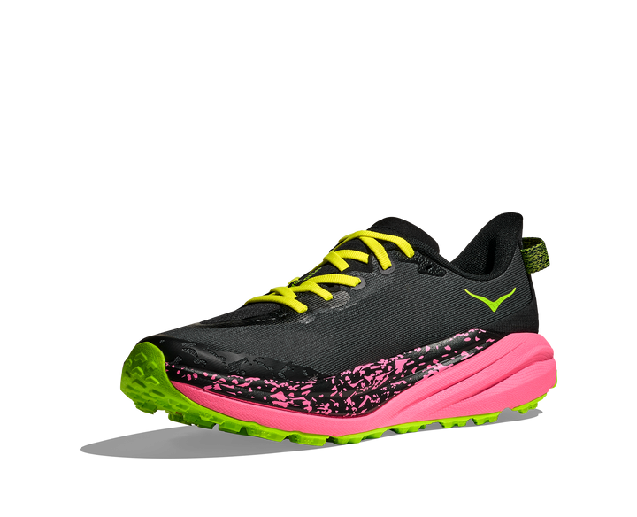Hoka Mens Speedgoat 6 - Black/Neon Rose - Trail - AW25