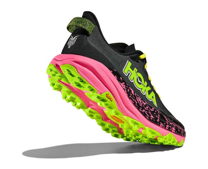 Hoka Mens Speedgoat 6 - Black/Neon Rose - Trail - AW25