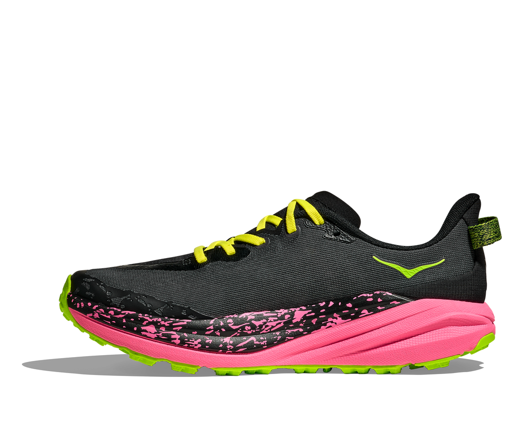 Hoka Mens Speedgoat 6 - Black/Neon Rose - Trail - AW25