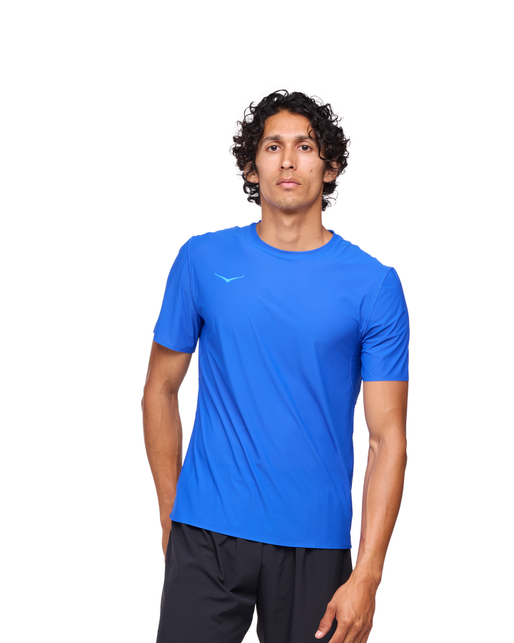 Hoka Mens Airolite Run Short Sleeve - Ultramarine