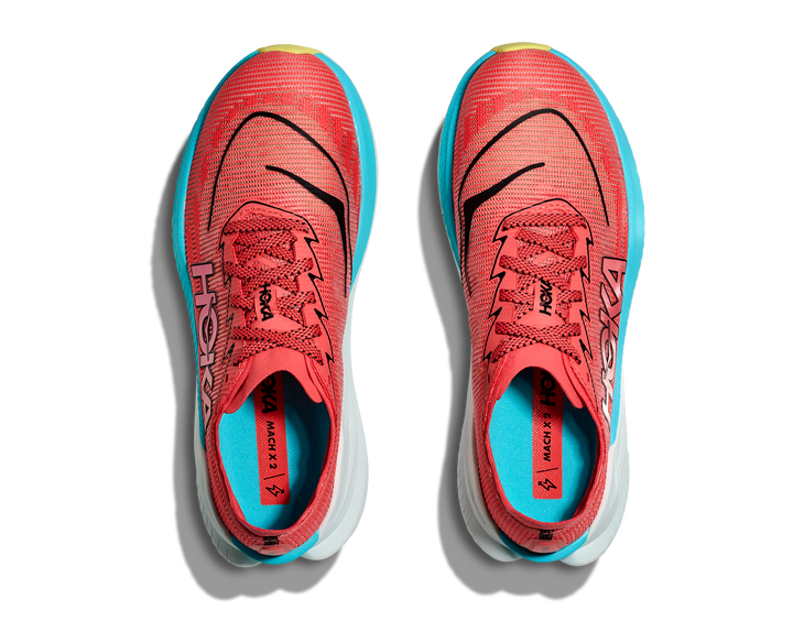 Hoka Womens Mach X 2 - Grapefruit/Electric Coral - Neutral - SS25