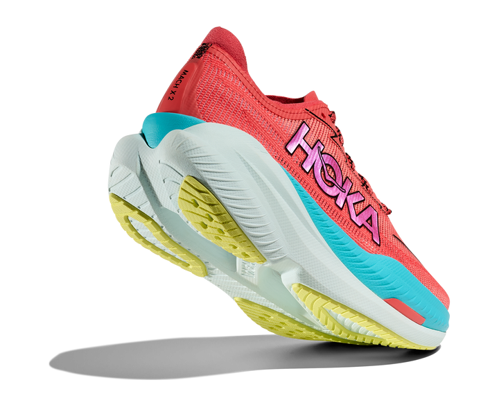 Hoka Womens Mach X 2 - Grapefruit/Electric Coral - Neutral - SS25