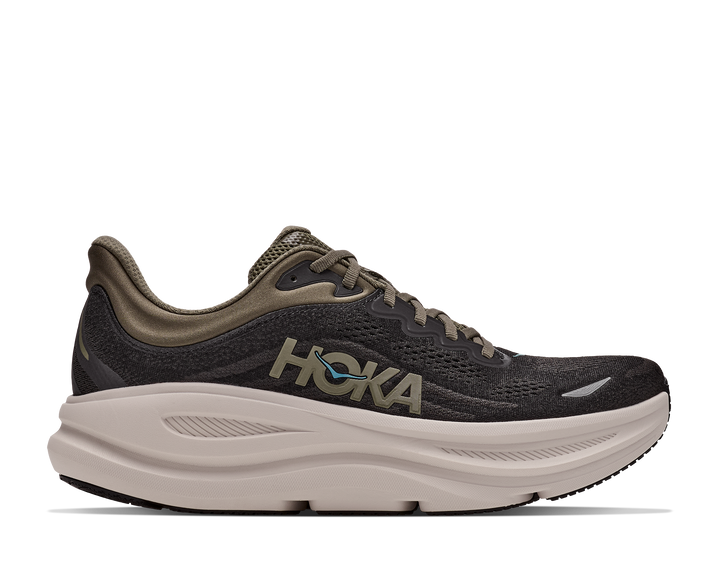 Hoka Mens Bondi 9 - Black/River Rock Grey - Neutral - AW26