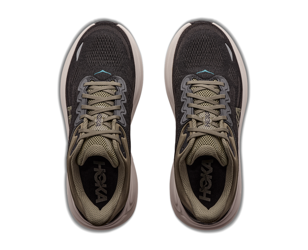 Hoka Mens Bondi 9 - Black/River Rock Grey - Neutral - AW26