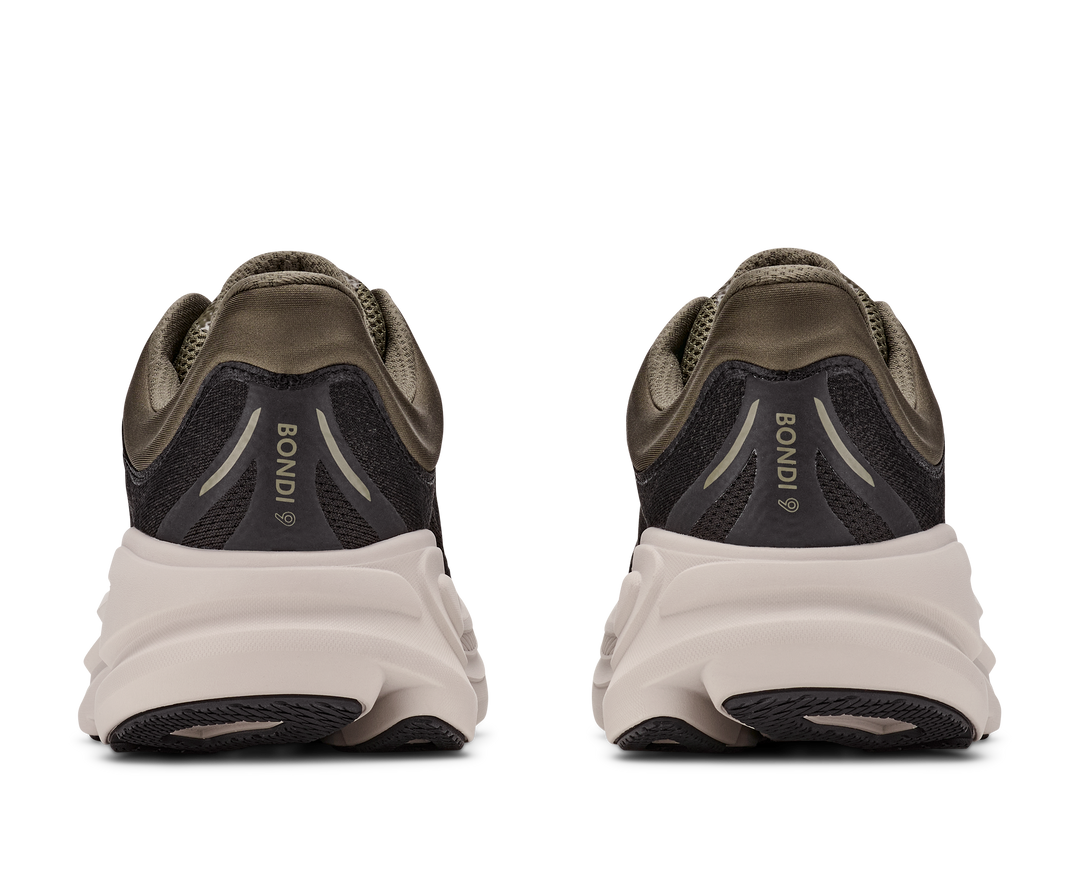 Hoka Mens Bondi 9 - Black/River Rock Grey - Neutral - AW26