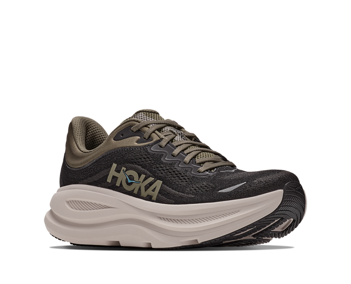 Hoka Mens Bondi 9 - Black/River Rock Grey - Neutral - AW26