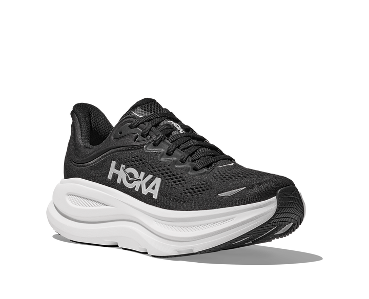 Hoka Mens Bondi 9 - Black/White - Neutral - SS25