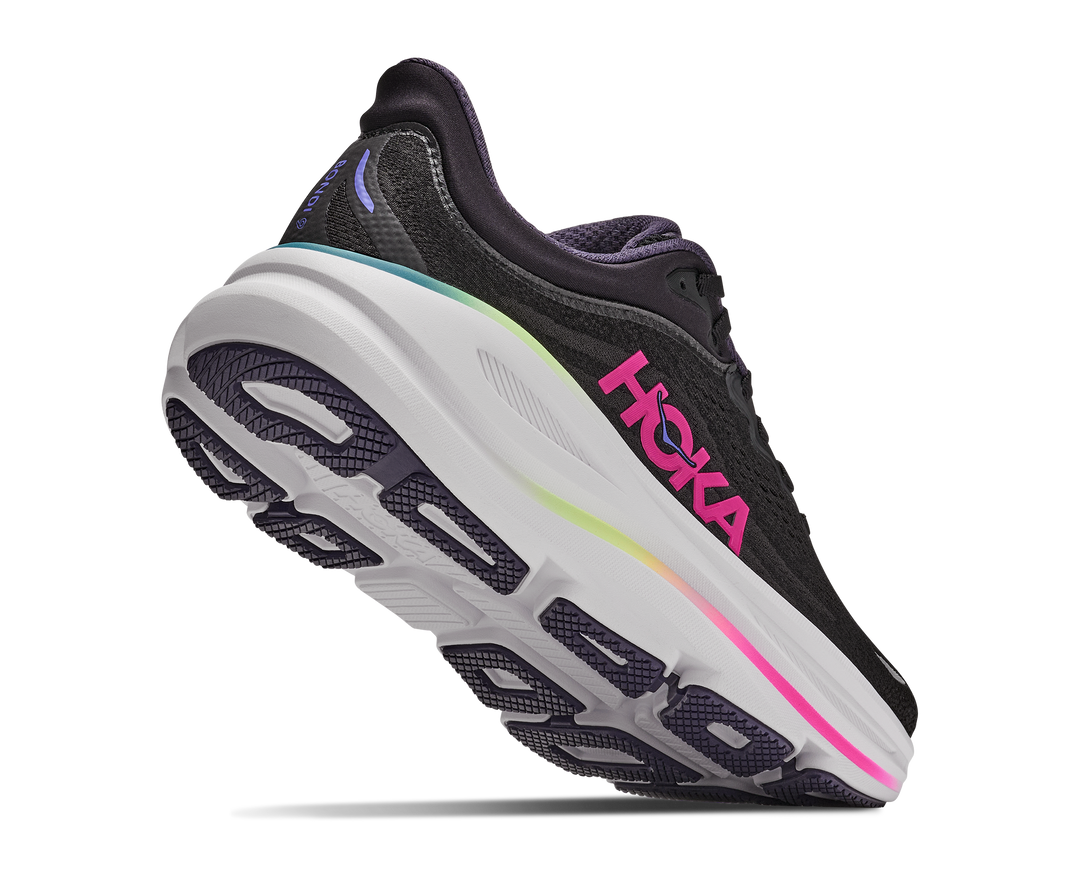 Hoka Womens Bondi 9 - Black/Neon Dragonfruit - Neutral - AW26