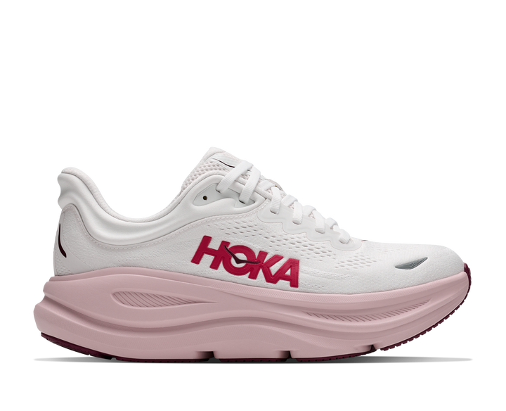 Hoka Womens Bondi 9 - White/Pink Opal - Neutral - AW26