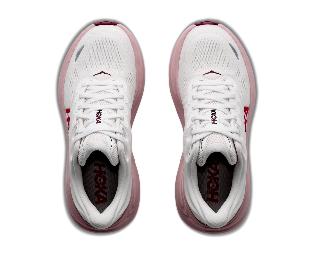 Hoka Womens Bondi 9 - White/Pink Opal - Neutral - AW26