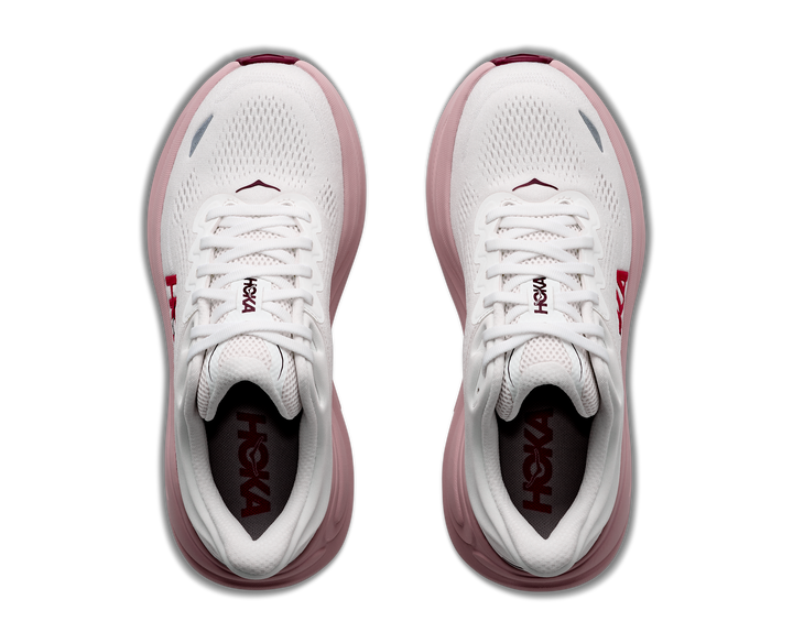 Hoka Womens Bondi 9 - White/Pink Opal - Neutral - AW26