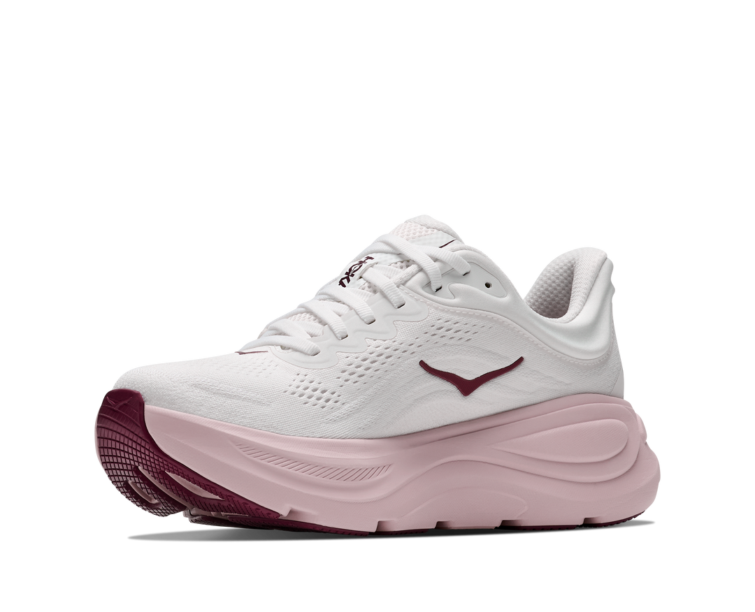 Hoka Womens Bondi 9 - White/Pink Opal - Neutral - AW26